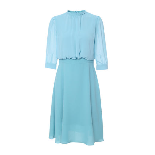 EITIE爱特爱夏季新款气质立领飘带收腰显瘦A字中袖连衣裙6207985 商品图5