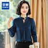 罗蒙衬衫女长袖春夏商务通勤修身纯色简约气质女衬衣 商品缩略图3