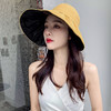 防晒帽女遮脸防紫外线大帽檐可扎马尾帽子夏季黑胶遮阳空顶太阳帽 商品缩略图2