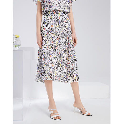 EITIE爱特爱夏季女装印花裙过膝半身裙6206910半裙 商品图3