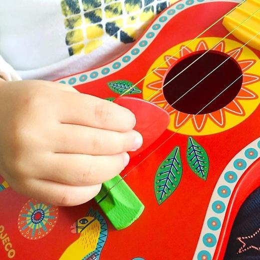 djeco曼波儿童玩具乐器马尤克里里，猫铁琴，变色龙小鼓，小鸟口哨 商品图7