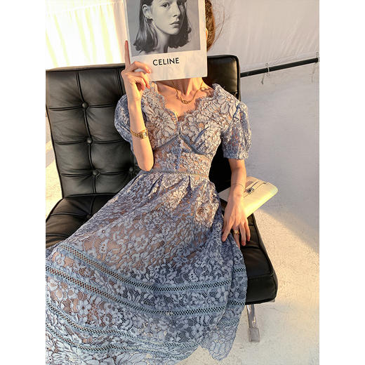 巴洛克风格丨轻奢重工礼服 水溶蕾丝 连衣裙#SS2126 商品图2