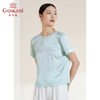 【三醋酸】乔万尼新款三醋酸缎面衬衫短袖衬衣休闲上衣EI2C756 商品缩略图1