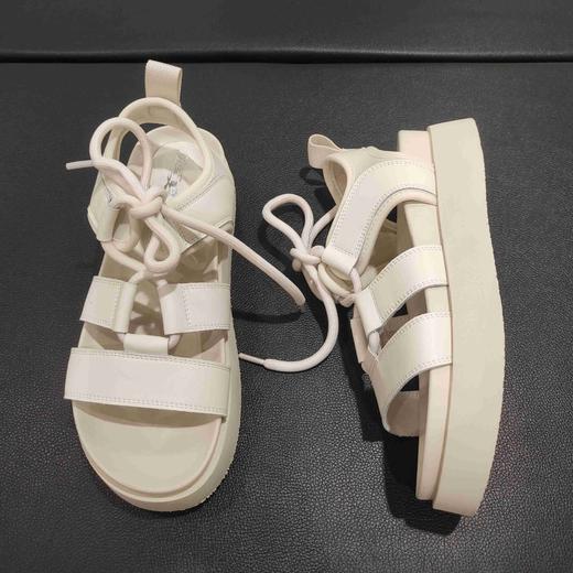 lfgj jeans br404 夏季黑色凉鞋女罗马复古露趾时尚凉拖鞋真皮 商品图3