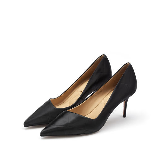 【2021春夏上新】菱格纹尖头职业通勤百搭细高跟单鞋女S21AE53551 商品图4