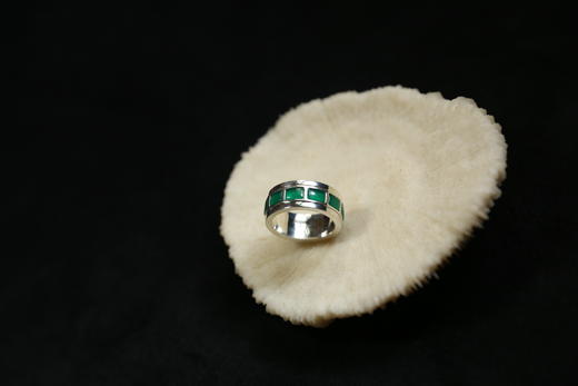 Boque d+ 宝趣定制原创设计925银绿玛瑙转运轮戒指《克里斯蒂安》 商品图1