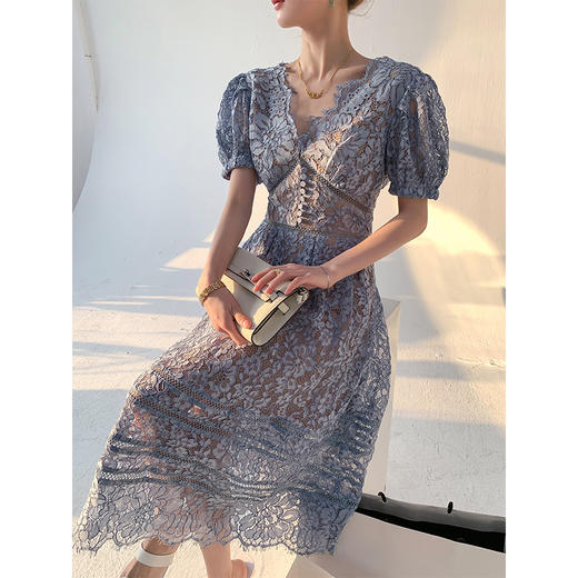 巴洛克风格丨轻奢重工礼服 水溶蕾丝 连衣裙#SS2126 商品图1