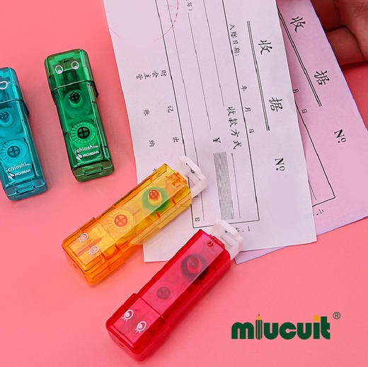 日本NICHIBAN印章按压式点点胶透明点状高精度双面胶高粘度发票收据财务办公用品黏贴定位粘合胶 商品图3