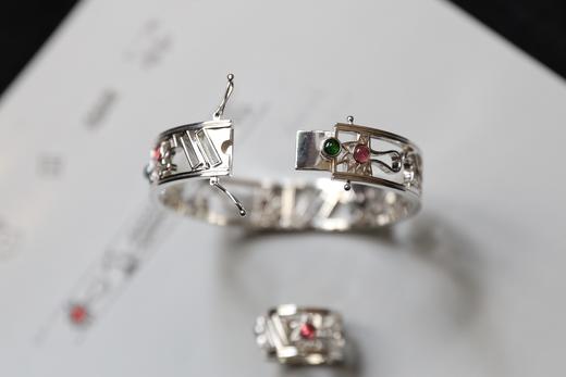 Boque d+ 宝趣定制原创设计925银圣书体碧玺定制手镯&戒指《圣书体的巡游》》 商品图2