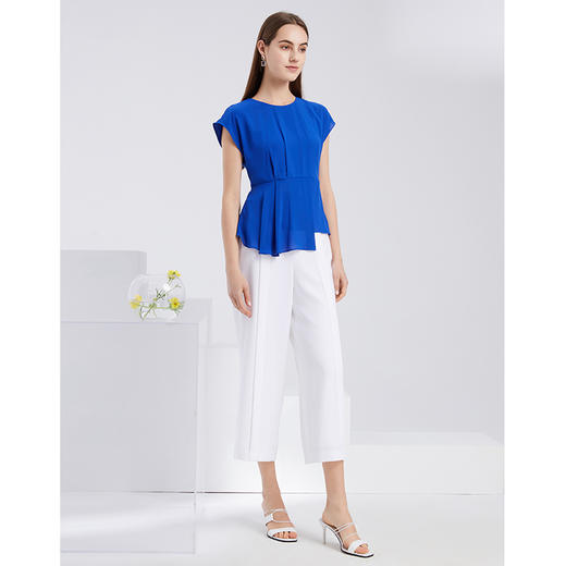 EITIE爱特爱夏季新款气质通勤百搭显瘦收腰拼接小上衣女6213917 商品图1