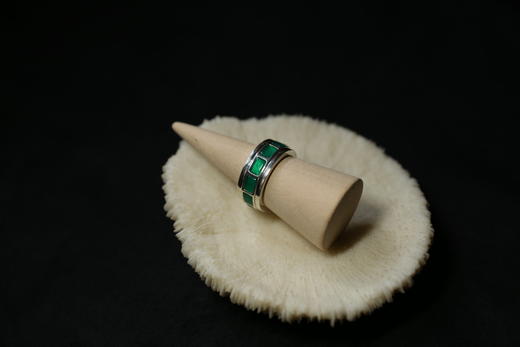 Boque d+ 宝趣定制原创设计925银绿玛瑙转运轮戒指《克里斯蒂安》 商品图3
