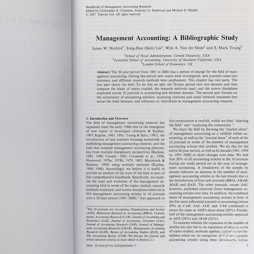 【中商原版】Handbook of Management Accounting Research 英文原版 管理会计研究手册 第1版 Christopher Chapman 商品图4