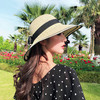 草帽女夏季户外出游海边防晒遮阳草帽蝴蝶结折叠沙滩韩版大沿帽子 商品缩略图3