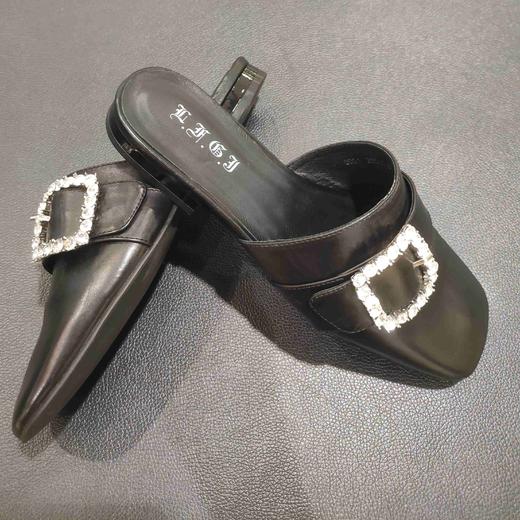 LFGJ 9901 时尚潮流平底休闲女凉鞋真皮穆勒凉拖 商品图2