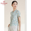 乔万尼夏季新款真丝衬衫V领设计短款衬衣EI2C809 商品缩略图1