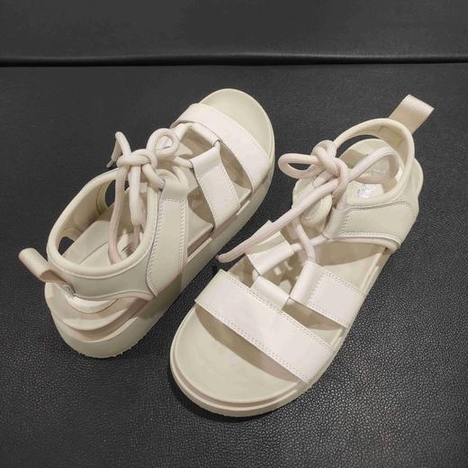 lfgj jeans br404 夏季黑色凉鞋女罗马复古露趾时尚凉拖鞋真皮 商品图5