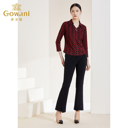 乔万尼春重磅钩花收腰上衣亲肤舒适衬衫EI1C953 商品图2