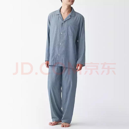 Muji无印良品无侧缝双层纱织睡衣春夏男款超舒适正品保真 商品图1