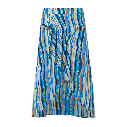 VIMAGE纬漫纪高腰彩色印花半身裙夏褶皱伞裙半裙V1506114 商品图5