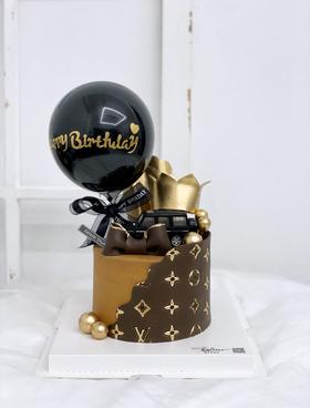 LV汽车黑金主题生日蛋糕