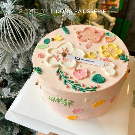 INS复古 手绘粉花 · 奶油蛋糕 商品图0