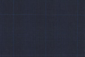 WT82193-904 全毛高支花呢 【深蓝 格子 平纹 W100】(WT101)