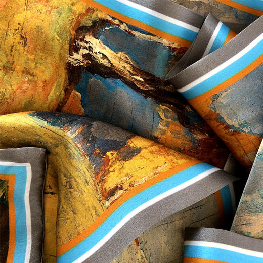 100%桑蚕丝 油画系列 真丝SILK 长丝巾#PA2173 商品图7