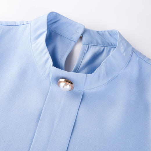 罗蒙衬衫女长袖春夏装商务通勤纯色简约修身套头气质女衬衣 商品图8