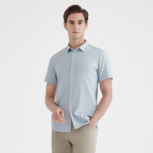 【特价】柒牌男装新款春季商务修身休闲透气男士百搭短袖衬衫	120A70080 商品图1