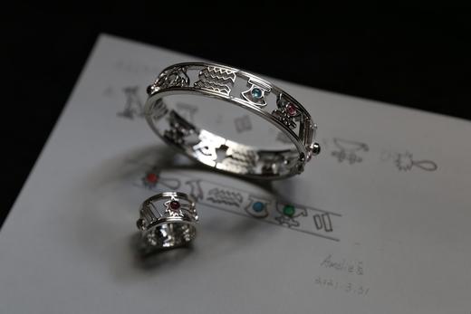 Boque d+ 宝趣定制原创设计925银圣书体碧玺定制手镯&戒指《圣书体的巡游》》 商品图1