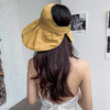 防晒帽女遮脸防紫外线大帽檐可扎马尾帽子夏季黑胶遮阳空顶太阳帽 商品缩略图4
