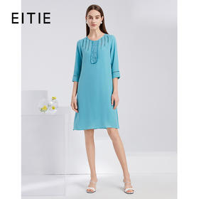 EITIE爱特爱夏季新款时尚气质通勤宽松显瘦A版中袖连衣裙
