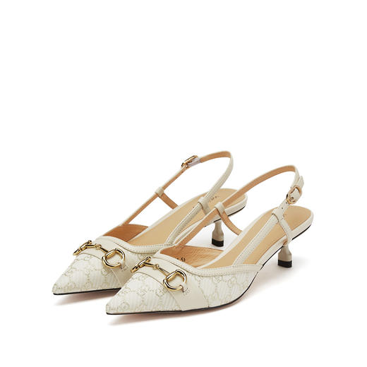 【2021夏季上新】马衔扣尖头后空舒适细跟中跟包头凉鞋女夏S21AH53711 商品图2