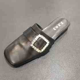 LFGJ 9901 时尚潮流平底休闲女凉鞋真皮穆勒凉拖