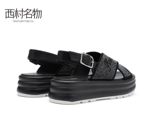 西村名物2021夏新款厚底防滑水钻ins百搭女凉拖T21BG23961 商品图2