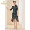 乔万尼夏季新款真丝桑蚕丝连衣裙金丝点缀高贵气质EI2E830 商品缩略图2