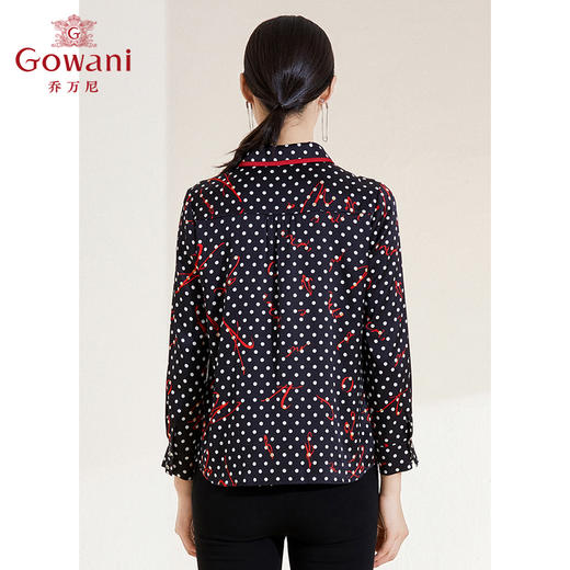 乔万尼新款真丝桑蚕丝长袖衬衣职场优雅EI2C829 商品图3