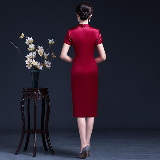 上海旗袍厂LHS-2048结婚宴礼服妈妈春装连衣裙大码旗袍 商品图3