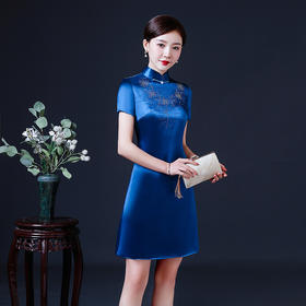 上海旗袍厂LHS-2036旗袍2021新款女中国风日常可穿复古修身改良旗袍连衣裙