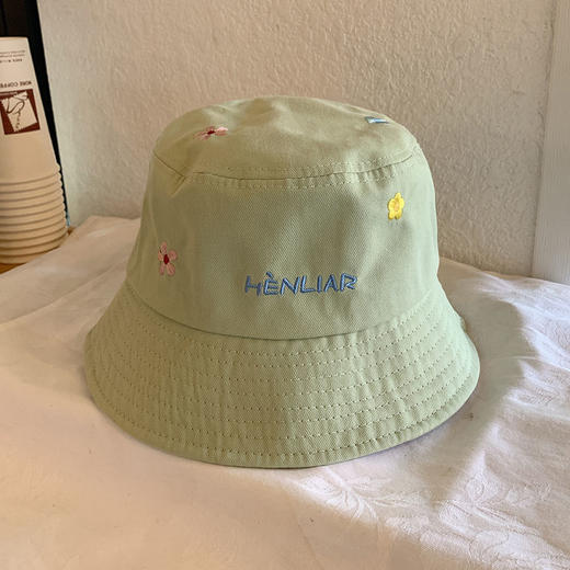 【六色可选】帽子女春秋季可爱花朵刺绣亲子渔夫帽韩版上衣防晒遮阳帽简约时尚盆帽 商品图8