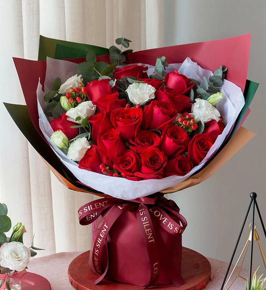19朵红玫瑰花束韩式图图片