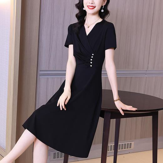 AHM-ymd3982夏季新款气质修身v领显瘦雪纺连衣裙 商品图0