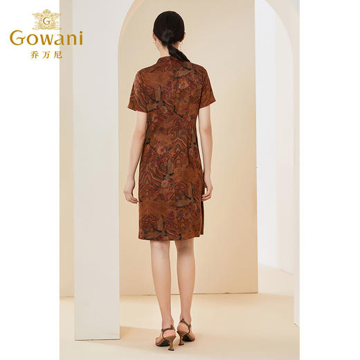 【云中飞鹤】【香云纱】乔万尼新款重磅真丝复古图腾高端连衣裙EI2E720 商品图3