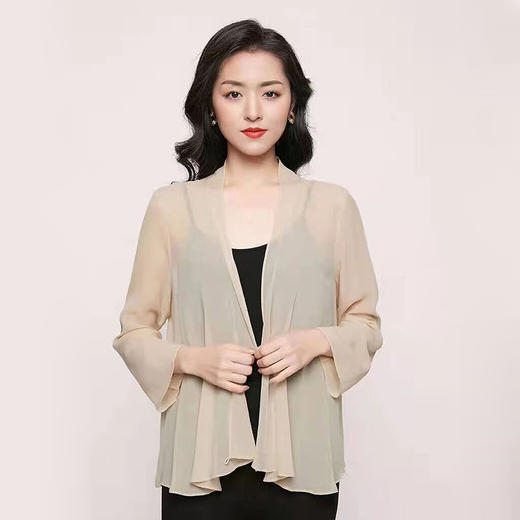 丁摩 桑蚕丝防晒衣外套真丝空调衫上衣开衫Q121114-DS399 商品图3