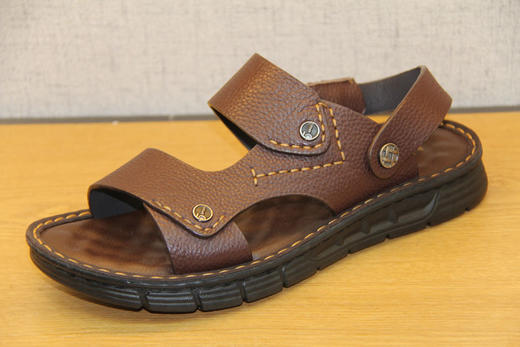 豪行夏季新款10255285真皮休闲沙滩鞋男士软底外穿凉鞋两用凉拖鞋 商品图1