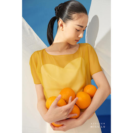 【绵沙冰】夏日防晒薄纱阳光暖黄遮肉小上衣/00193A 商品图2