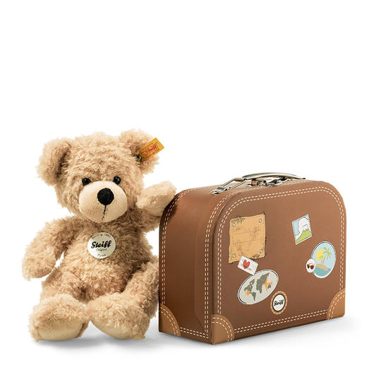 【已下架】Steiff泰迪熊 德国米色熊带手提箱毛绒玩具 [福利品] 商品图0