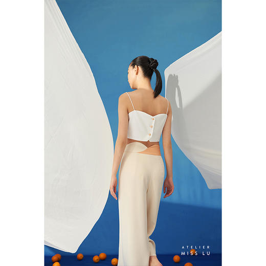 【星碎银河】夏日清凉圆弧爱心领纯白可爱小吊带/00197 商品图2