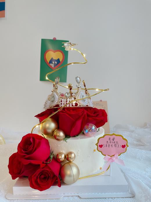 流星皇冠红玫瑰蛋糕-低糖处理无添加 商品图1