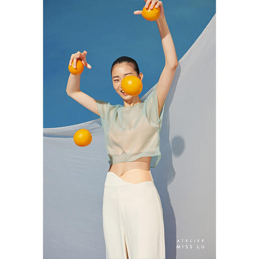 【绵沙冰】夏日防晒薄纱薄荷浅绿遮肉小上衣/00193 商品图0